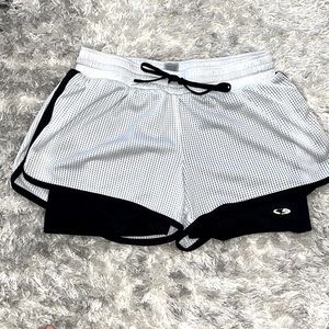 Black and White Athletic Champion Shorts